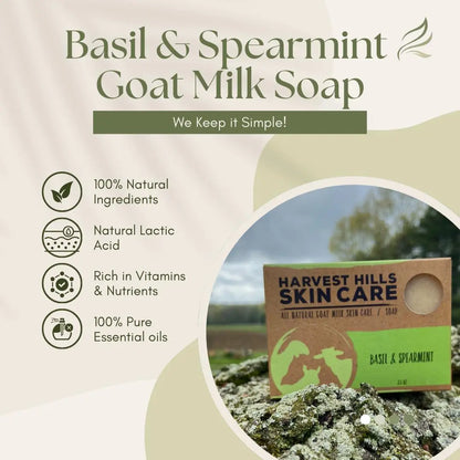 Basil Spearmint Goat Milk Soap Harvest Hills Skin Care