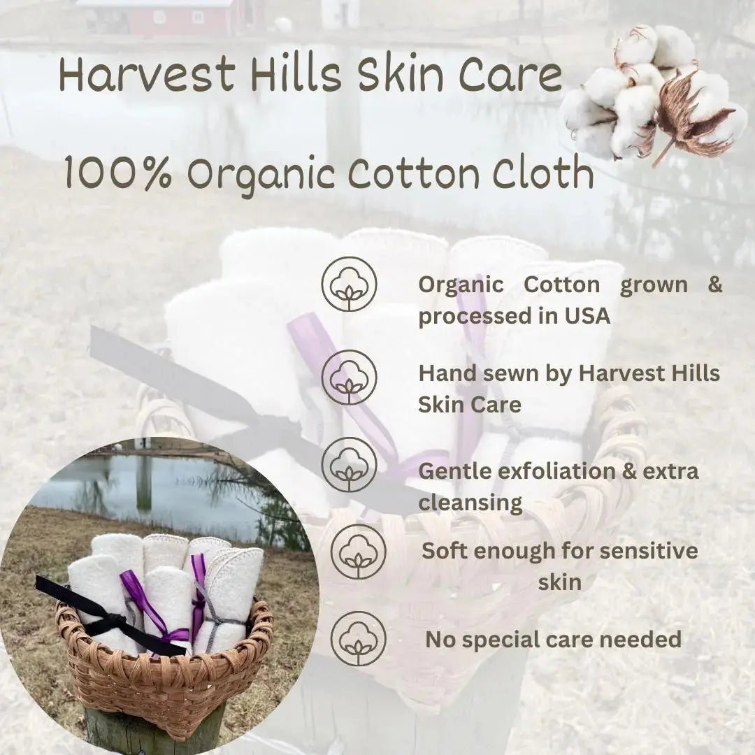 Organic Face Cloths Harvest Hills Skin Care, LLC