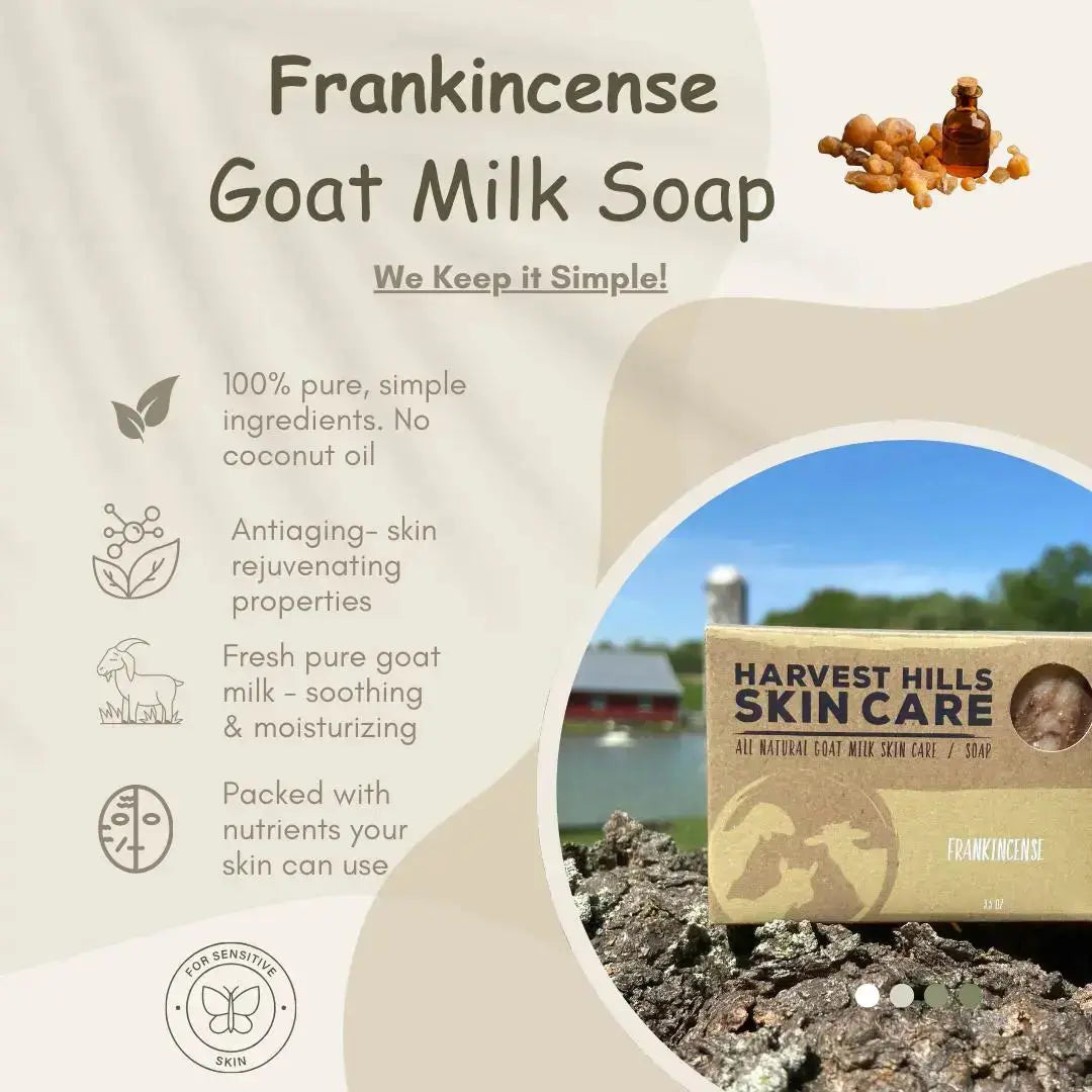 Frankincense Goat Milk Soap Harvest Hills Skin Care - All Natural Goat Milk Skin Care, LLC