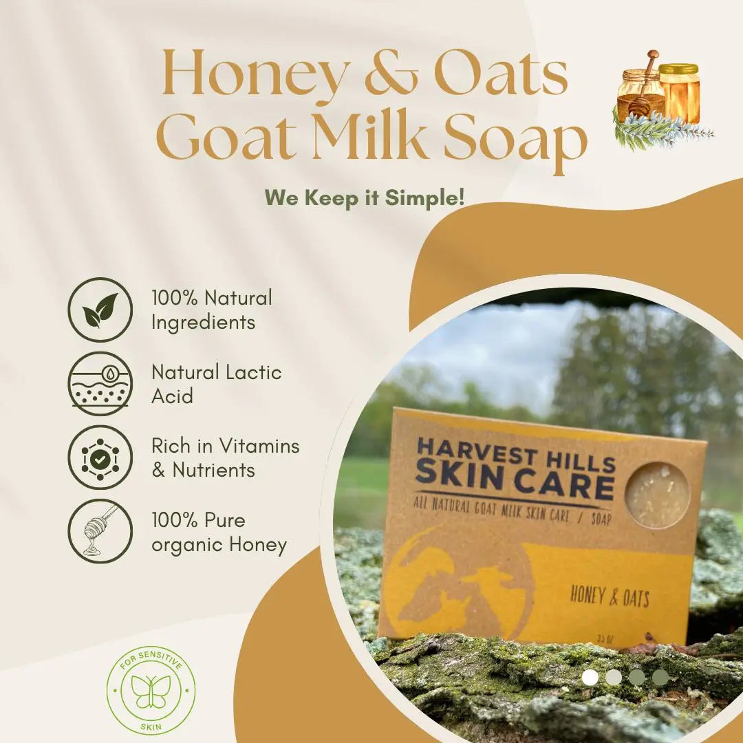 Honey & Oats Goat Milk Soap Harvest Hills Skin Care All Natural Goat Milk Skin Care