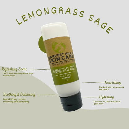 Lemongrass Sage Lotion Harvest Hills Skin Care - All Natural Goat Milk Skin Care, LLC