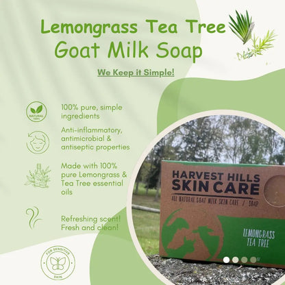 Lemongrass Tea Tree Goat Milk Soap Harvest Hills Skin Care All Natural Goat Milk Skin Care