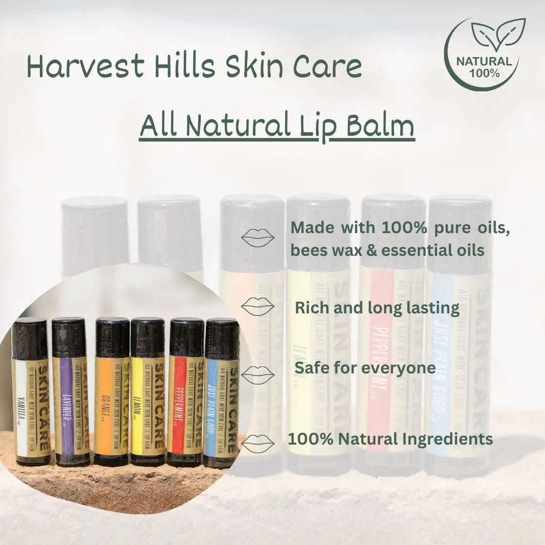 Lip Balm - All Natural! Harvest Hills Skin Care All Natural Goat Milk Skin Care