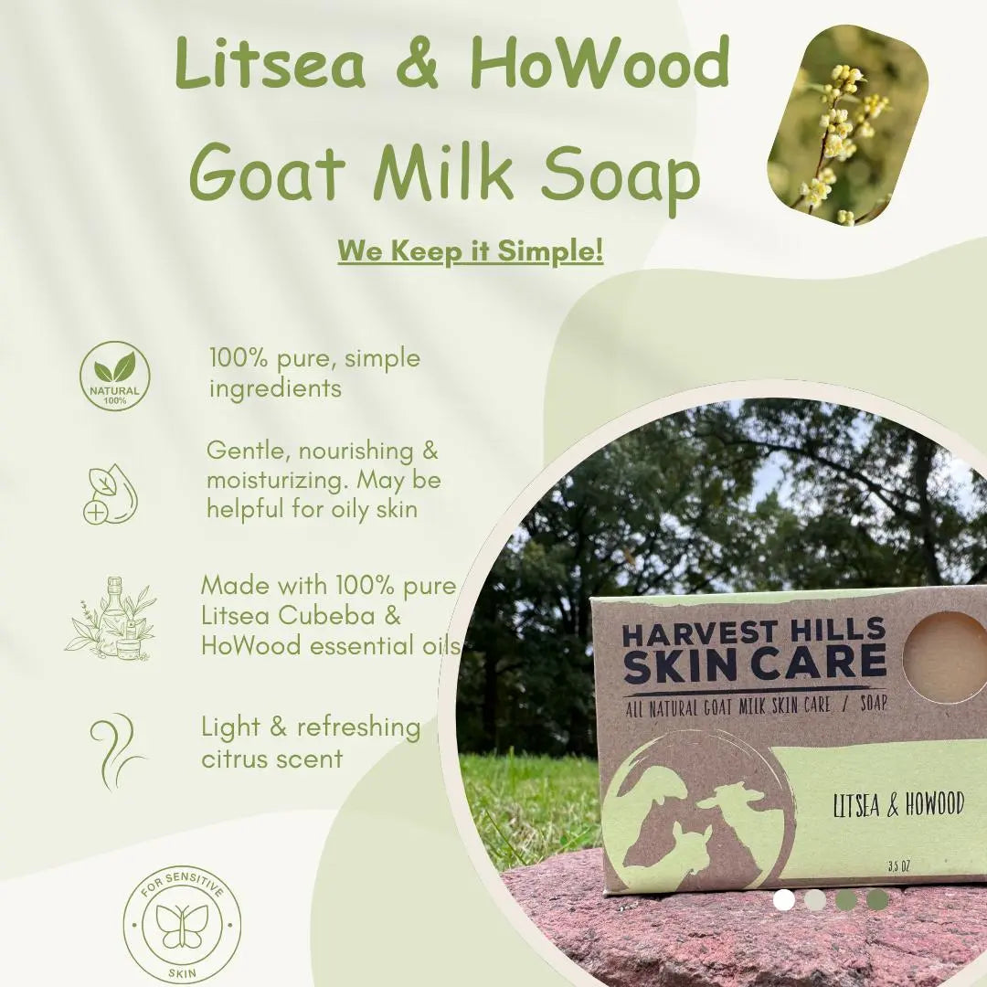 Litsea & Ho Wood Soap Harvest Hills Skin Care All Natural Goat Milk Skin Care