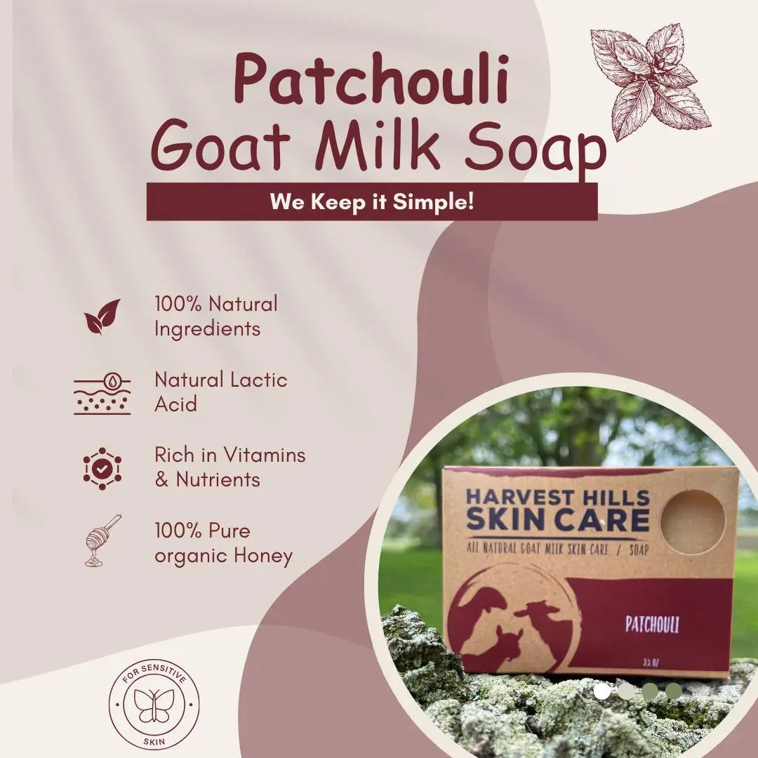 Patchouli Soap Harvest Hills Skin Care All Natural Goat Milk Skin Care