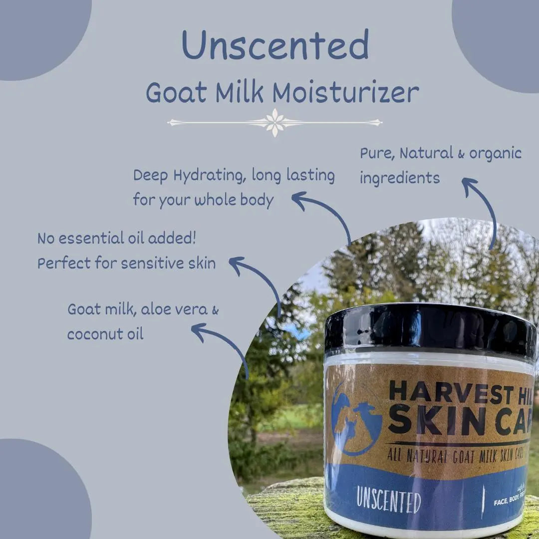 Unscented Moisturizer - Refill available Harvest Hills Skin Care All Natural Goat Milk Skin Care