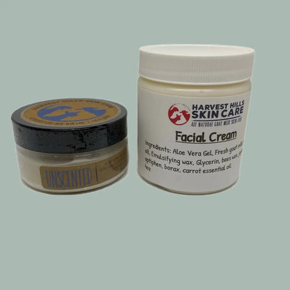 Facial Cream - Unscented Harvest Hills Skin Care All Natural Goat Milk Skin Care